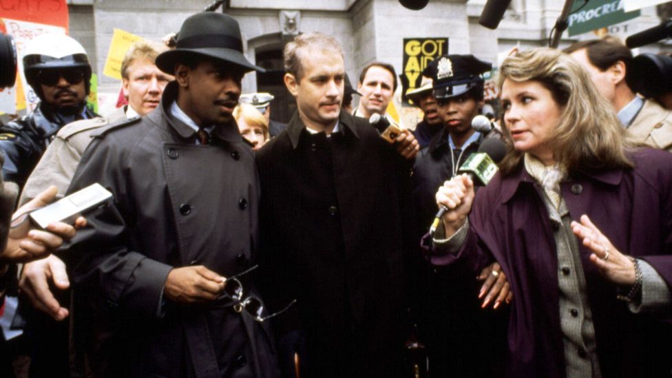 Philadelphia (1993) was the other hit studio film of the era to centre a gay man (Credit: Alamy) Philadelphia (1993) was the other hit studio film of the era to centre a gay man (Credit: Alamy)