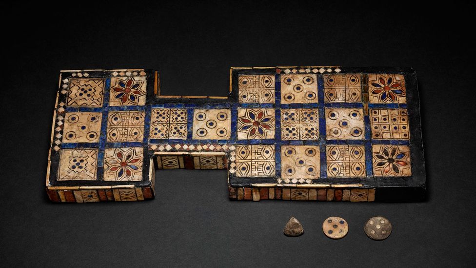 The Royal Game of Ur is an exquisite example of the 20 squares game from 2600-2300BC and features a four-side die (Credit: The Trustees of the British Museum/ CC BY-NC-SA 4.0)