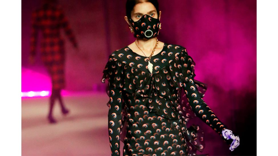 Masks have been incorporated into many designers' collections in the past year, including Serre (Credit: Getty Images)