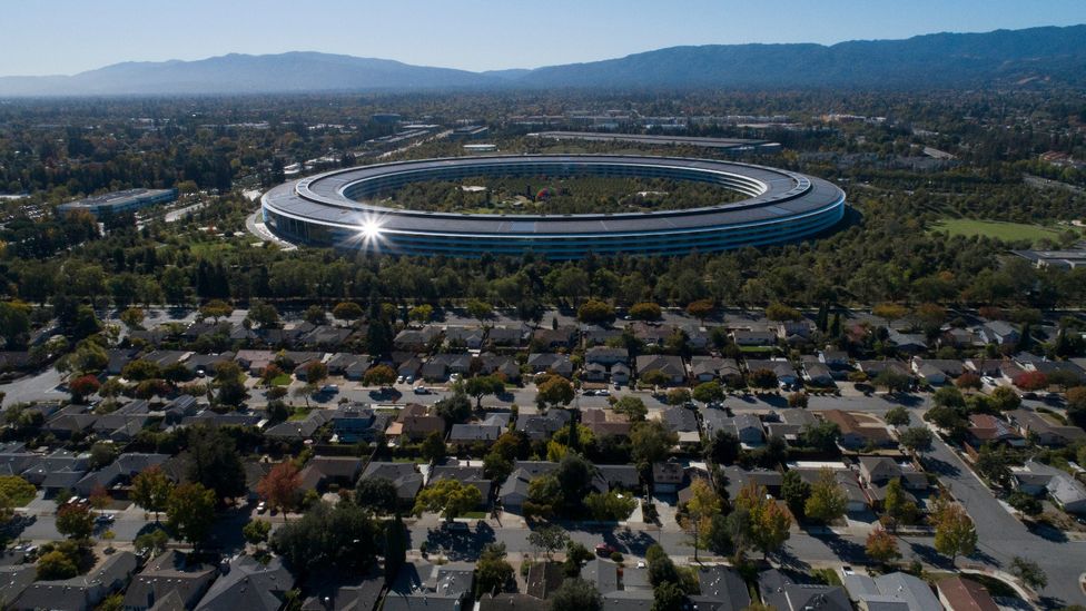 Apple's new headquarters, in Cupertino, California, have been designed to promote creativity (Credit: Getty Images)