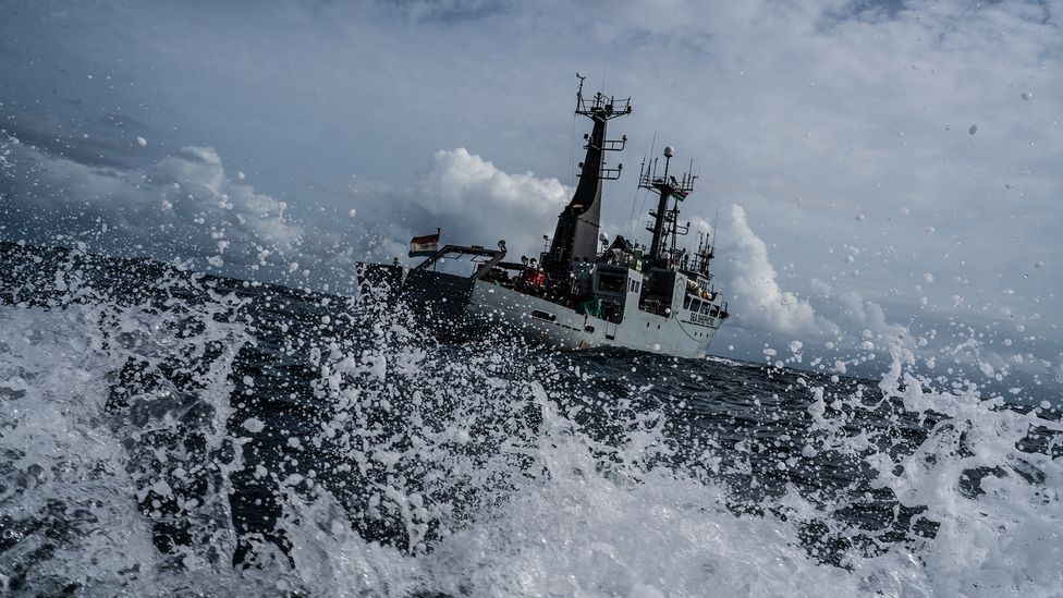 The Sea Shepherd vessel Sam Simon has been used to monitor fishing activity off the West African coast (Credit: Fábio Nascimento/The Outlaw Ocean Project)