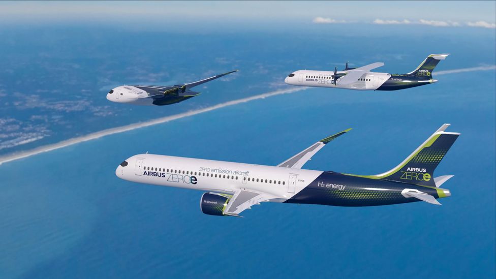 Airbus is aiming to have its three concept hydrogen aircraft in operation by 2035 (Credit: Airbus)
