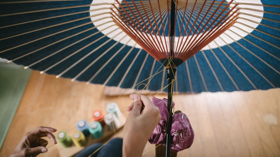 The wagasa, or washi-paper umbrella, is enjoying a resurgence in popularity (Credit: Irwin Wong, Handmade in Japan, gestalten 2020)