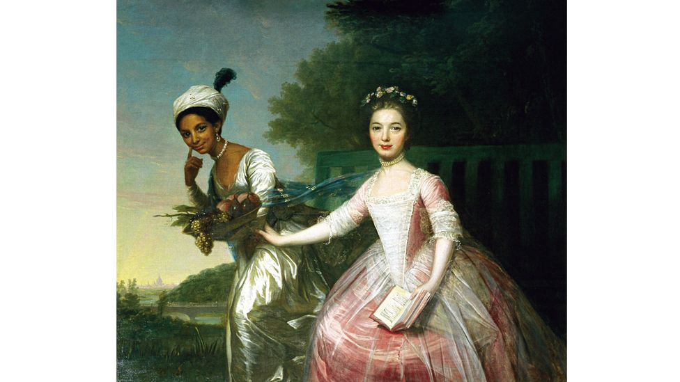 In a 1778 painting by David Martin, Dido Belle is depicted with her cousin Lady Elizabeth Murray (Credit: Alamy)