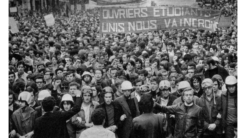 In the 1968 student protests in Paris, protestors scrawled Reichian slogans on the walls of the Sorbonne (Credit: Alamy)
