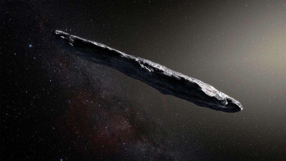 The brightness of 'Oumuamua was found to fluctuate at regular intervals, suggesting that it's rotating and either highly elongated or disc-shaped (Credit: Alamy)