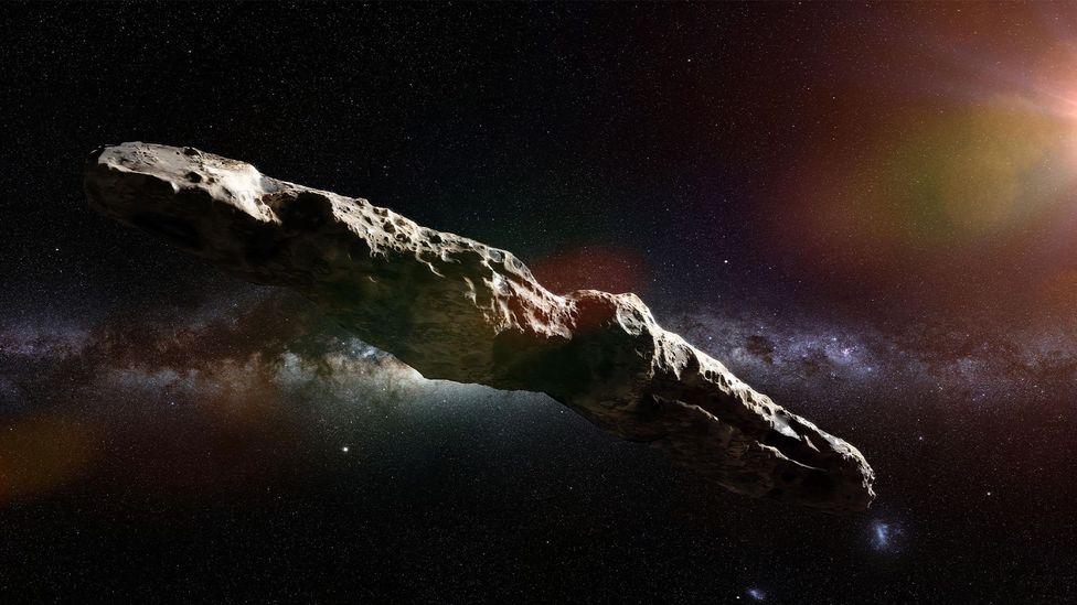 An artist's impression of the alien object 'Oumuamua (Credit: Alamy)
