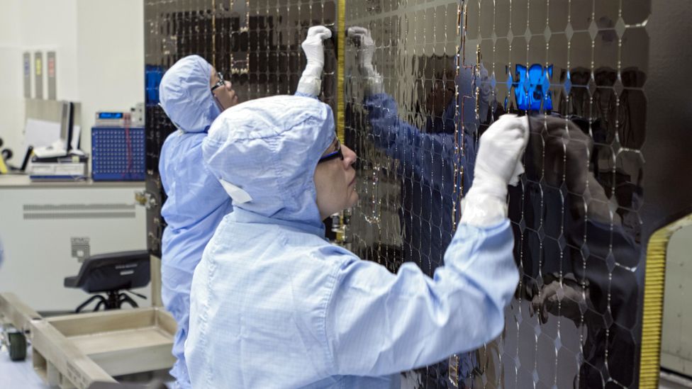 Spacecraft undergo rigorous cleaning as they are assembled and prepared for launch to other planets (Credit: NASA/Jim Grossmann)