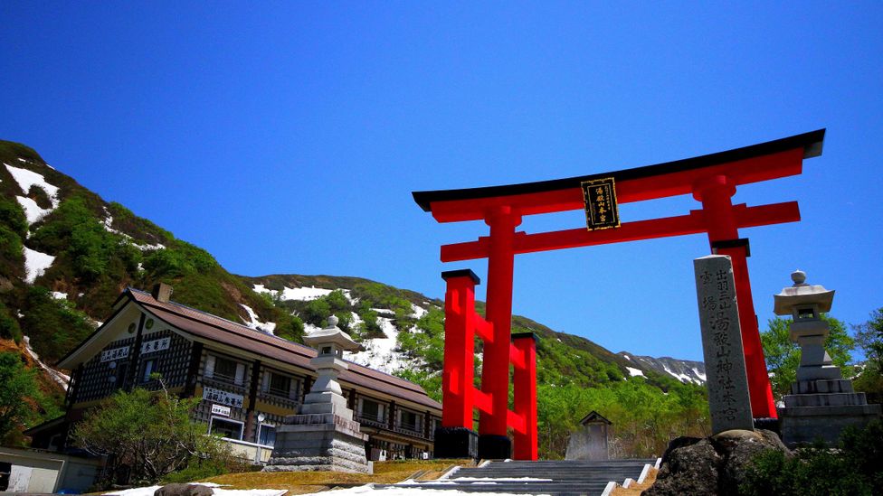 The trek begins at the red torii that marks the entrance to sacred ground (Credit: Tohoku Tourism Promotion Organization)