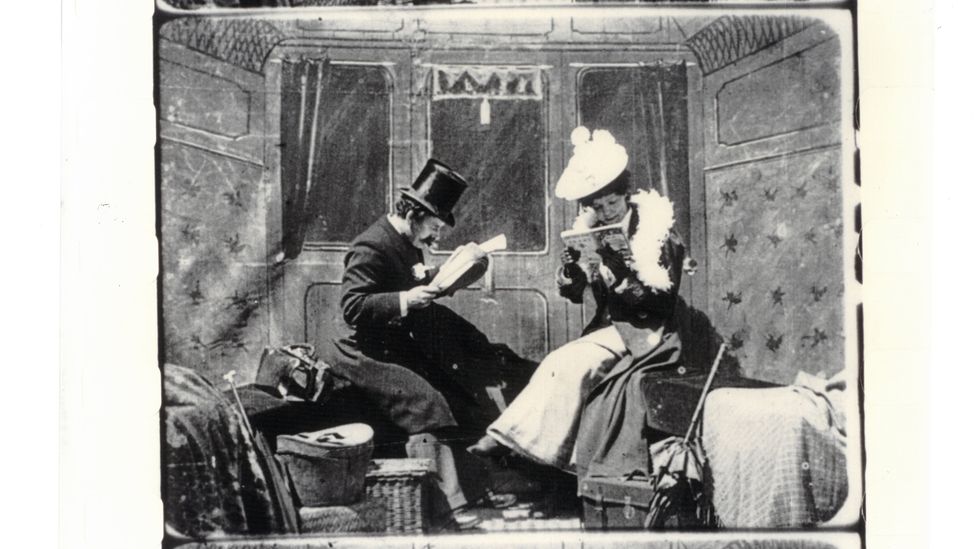 Smith's Kiss in the Tunnel (1899) featured the director and his wife Laura Bayley – the UK’s first screen actress (Credit: Screen Archive South East, University of Brighton)