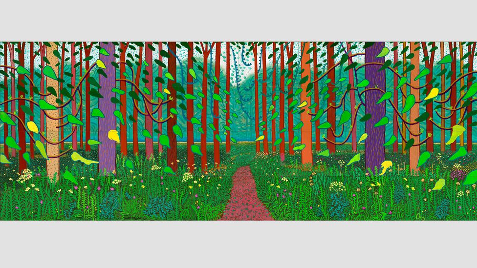 Hockney's The Arrival of Spring in Woldgate, East Yorkshire, 2011 (twenty eleven) is one of the highlights of the Houston show (Credit: David Hockney/photo Richard Schmidt)