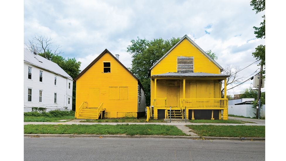 The Color(ed) Theory project features a series of brightly painted houses in South Chicago (Credit: Amanda Williams)