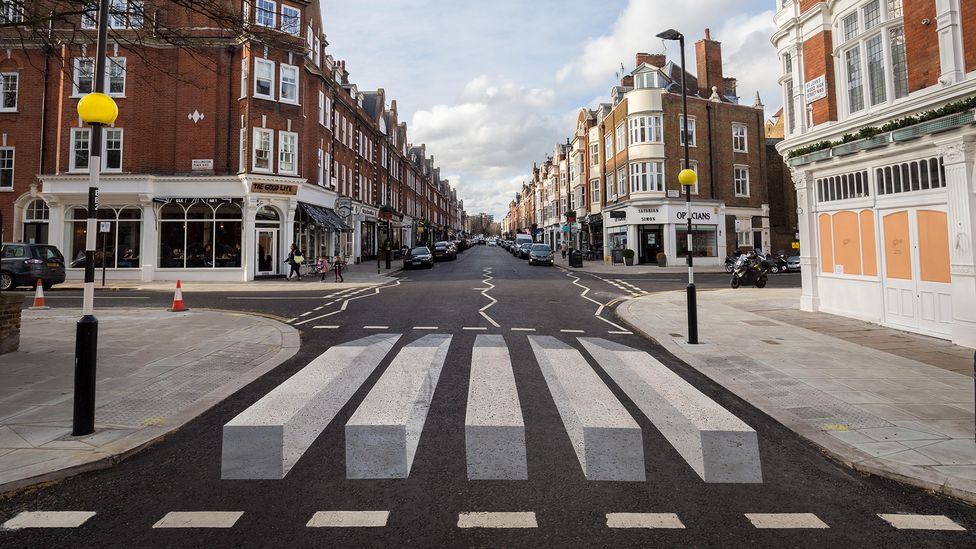 Changing road layouts and road markings are one way that nudge theorists have tried to manipulate people's behaviour (Credit: Alamy)