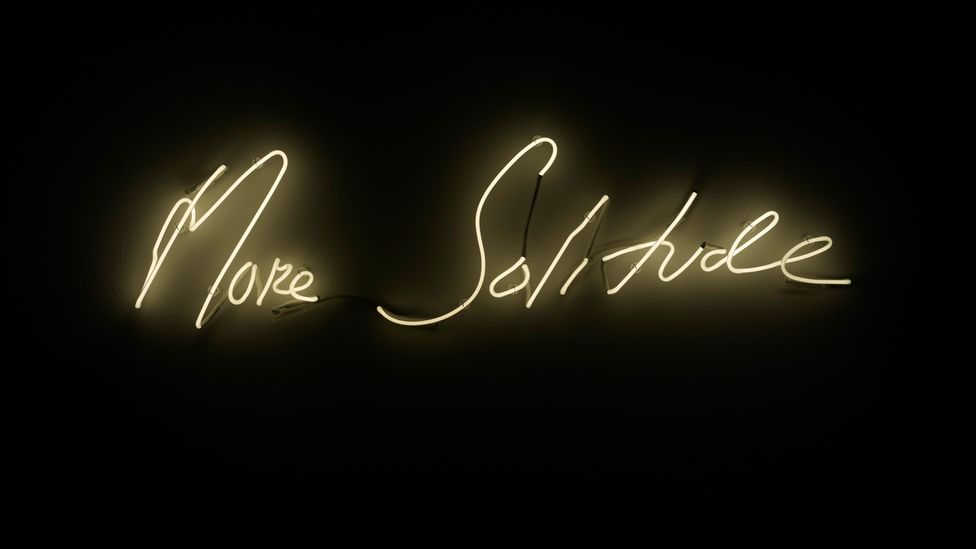Tracey Emin's neon work More Solitude, 2014, points to the show's theme of loneliness (Credit: Tracey Emin/ Collection of Michelle Kennedy and Richard Tyler)