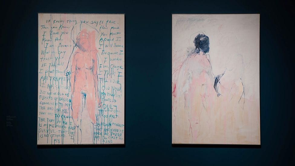 Emin's I am the Last of my Kind, 2019 (left) and You Came, 2018 (Credit: Private collection courtesy of Galleria Lorcan O’Neill Roma /Tracey Emin / Photo: David Parry)