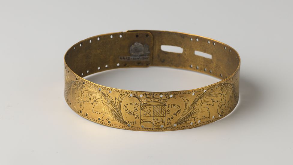 The story of Paulus Maurus unfolds via a brass collar that was originally catalogued in 1881 as a dog collar (Credit: Rijksmuseum)