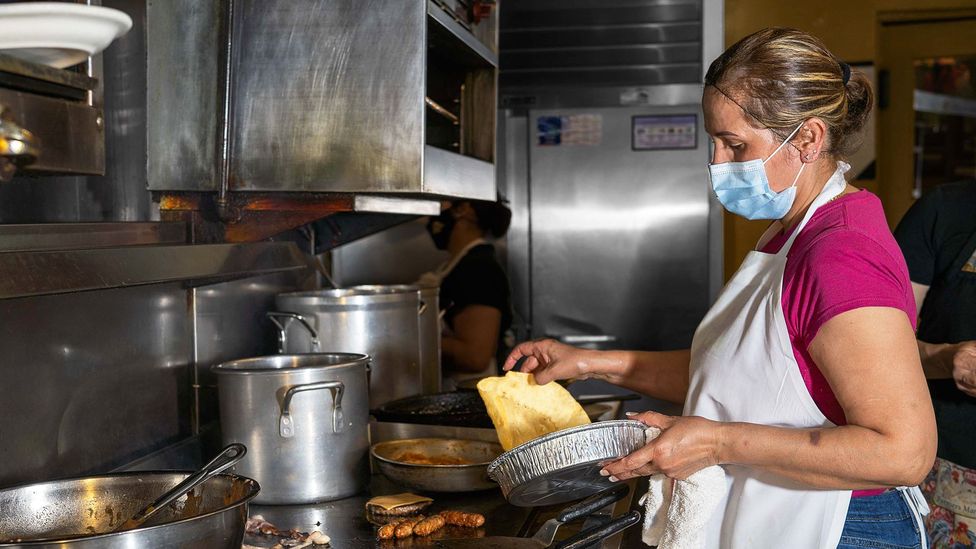 The tacos at Mitla Cafe are made to order (Credit: Ivana Larrosa)