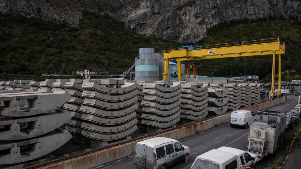 The interior concrete lining of the Mont d'Ambin Base Tunnel, part of a high-speed rail link connecting Lyon, France with Turin, Italy (Credit: Emanuele Cremaschi/Getty Images)