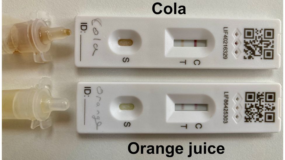 The acidity of many soft drinks and fruit juices can lead to false positives in the Covid-19 lateral flow test but still be negative with a PCR test (Credit: Mark Lorch)
