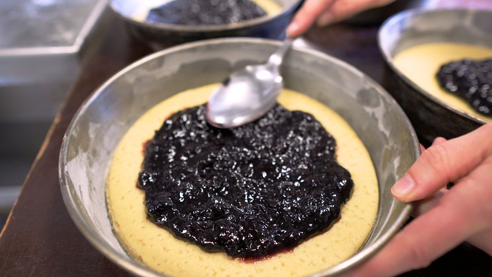 The typical fillings for Gâteau Basque are either black cherry jam or yellow pastry cream (Credit: Anna Muckerman)