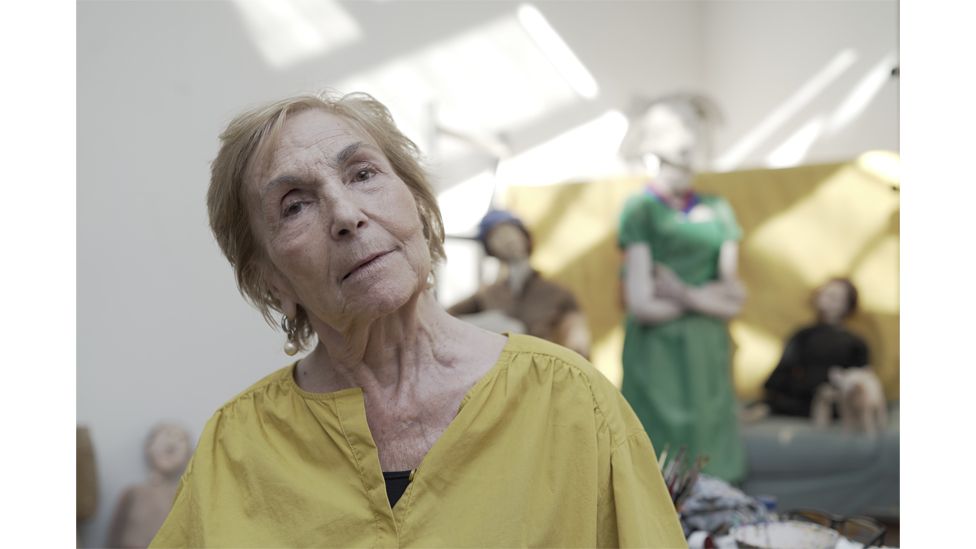 The artist Paula Rego pictured in her London studio in 2019 (Credit: Nick Willing)