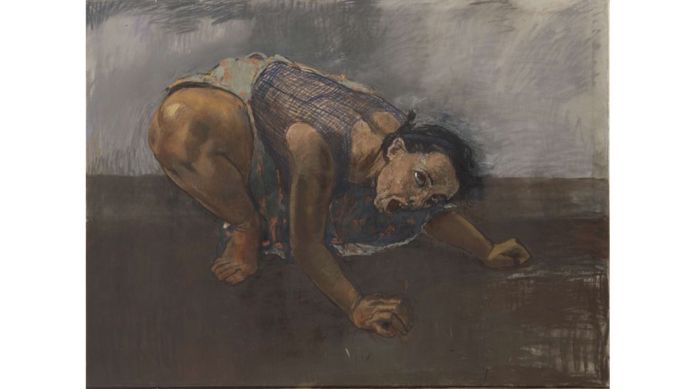 The unsettling 1984 series Dog Woman is among the works displayed at the Tate's major retrospective (Credit: Paula Rego/private collection)