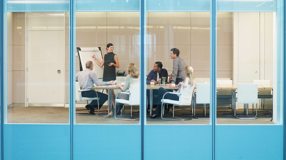 Hybrid offices will benefit from comfortable shared spaces where teams can exchange ideas (Credit: Getty)