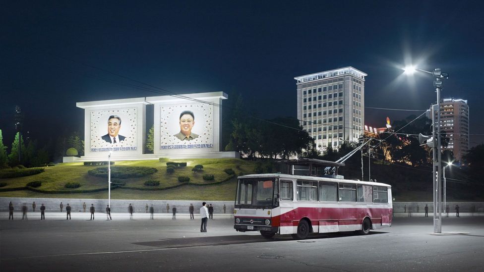 Trolley Bus, Somun Street, Pyongyang, 2015 by Eddo Hartmann (Credit: Eddo Hartmann)