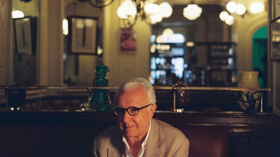 Iconic figure of French gastronomy Alain Ducasse in his Paris restaurant Aux Lyonnaise (Credit: Lily Radziemski)