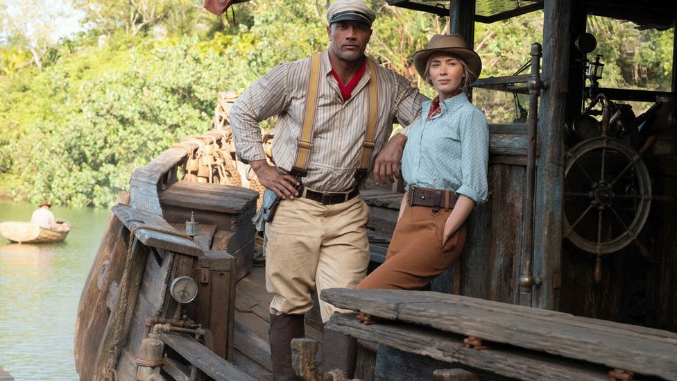 In Disney comedy Jungle Cruise, Johnson plays a steamboat captain in the early 20th Century transporting a British scientist (Emily Blunt) down the Amazon river (Credit: Alamy)