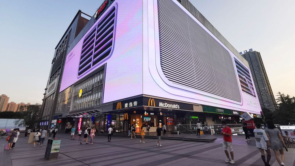A giant LCD screen displays an air conditioner during a heatwave in China (Credit: He Penglei/ Getty Images) A giant LCD screen displays an air conditioner during a heatwave in China (Credit: He Penglei/ Getty Images)