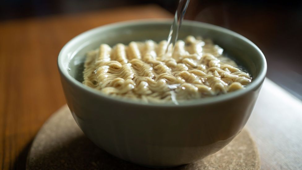 Instant dried noodles are made in such a way that means they are porous and quickly soak up water (Credit: Wachiwit/Getty Images)