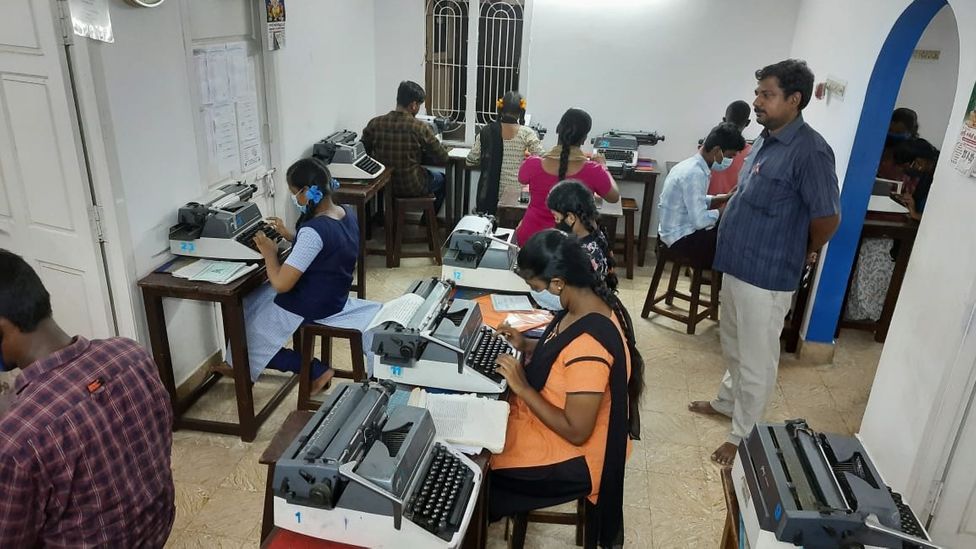 In India, acquiring typewriting skills can help people to be more employable (Credit: Murugavel Prakash/Sri Krishna Typing Institute)