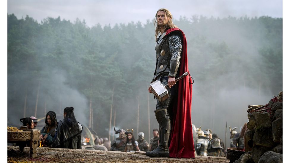 Marvel superheroes such as Thor are typically hyper-buff but asexual (Credit: Alamy)