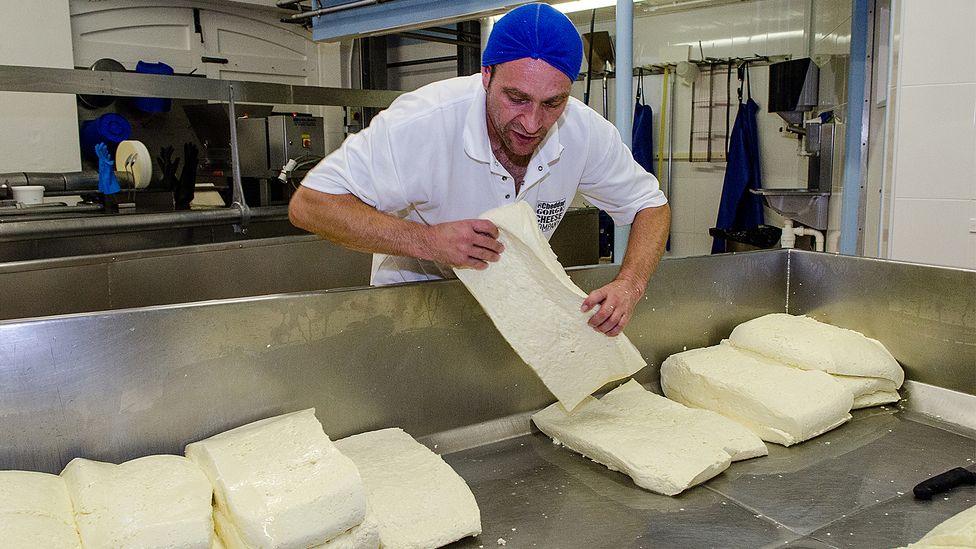Visitors to the dairy can watch cheddaring in process (Credit: Cheddar Gorge Cheese Company)