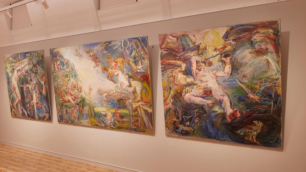 The Prometheus Triptych is on display at the newly refurbished Courtauld Gallery in London (Credit: Courtauld)