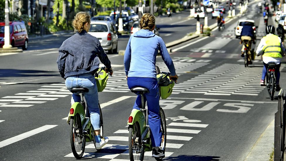 Cities such as Paris saw an increase in cycling during the pandemic, and are now extending the networks available to bikes (Credit: Karim Ait Adjedjou/Avenir Pictures/Alamy)