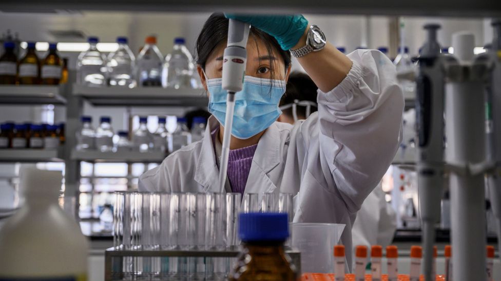 A lab technician working on a vaccine at Sinovac Biotech in China (Credit: Getty Images)