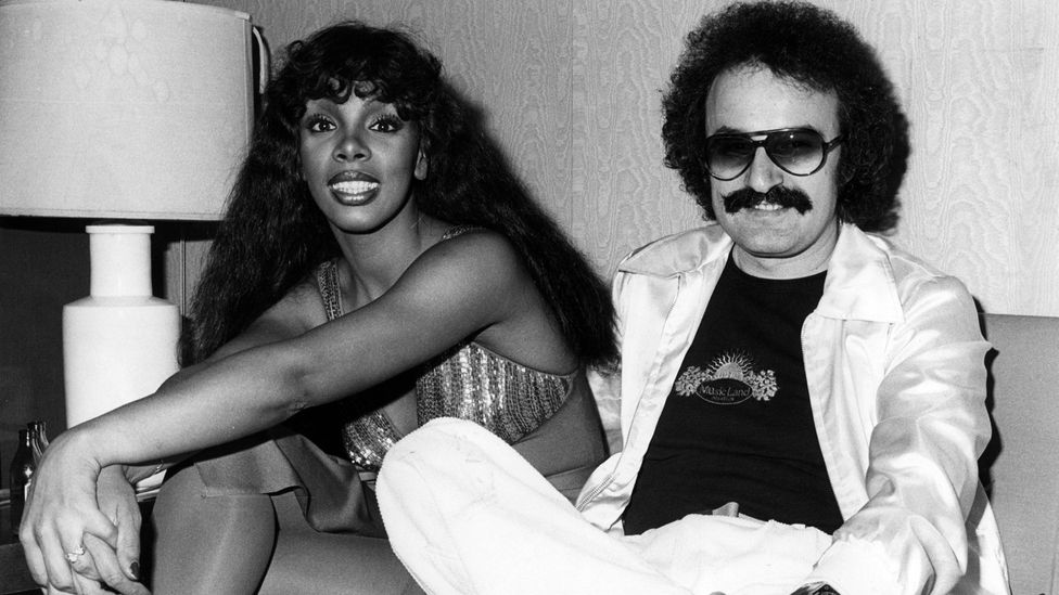 Donna Summer's collaboration with songwriter-producers Giorgio Moroder (pictured, right) and Pete Bellotte yielded most of her biggest hits (Credit: Getty Images)