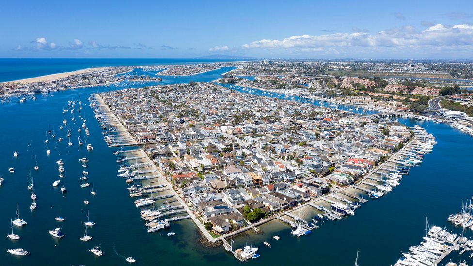Balboa Island in California was built on a mudflat, and for years residents struggled with poor infrastructure (Credit: Alamy)