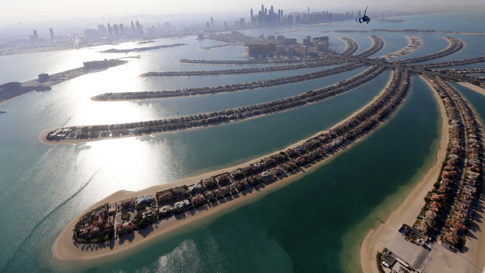 The Palm, in Dubai, required 120 million cubic metres of sand to build (Credit: Getty Images)