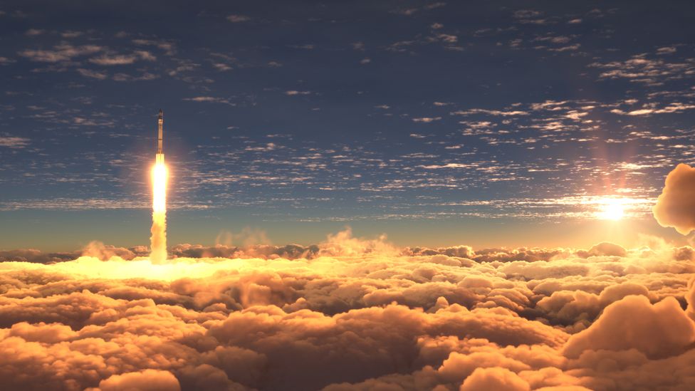 Rocket launch through cloud (Credit: Alexyz3d/Getty Images)