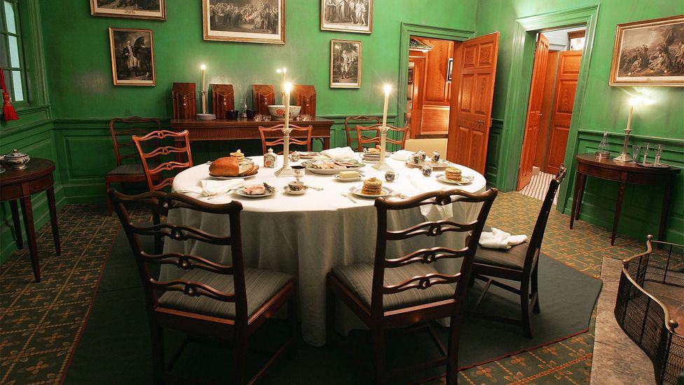 A small dining room is set at George Washington's Mount Vernon Estate in Virginia (Credit: Joe Raedle/Getty Images)