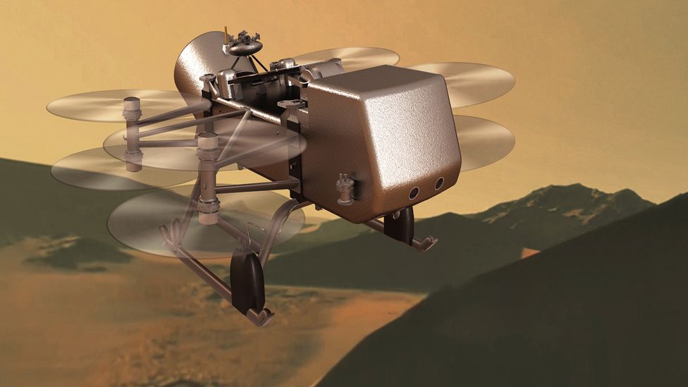 The Dragonfly will be able to create its own maps of Titan as it flies above the surface (Credit: Nasa/Johns Hopkins APL)