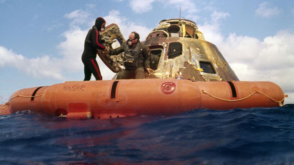 I semi furono recuperati insieme all'equipaggio umano quando la capsula dell'Apollo 14 tornò sulla Terra (Credit: Universal History Archive/Getty Images)