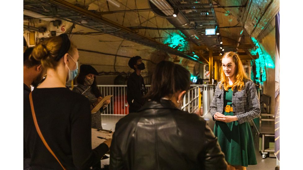 In an interactive show called 'Murder on the Underground', staged at the Postal Museum in London, players try to solve a 1930s mystery (Credit: Rob Jones) In an interactive show called 'Murder on the Underground', staged at the Postal Museum in London, players try to solve a 1930s mystery (Credit: Rob Jones)