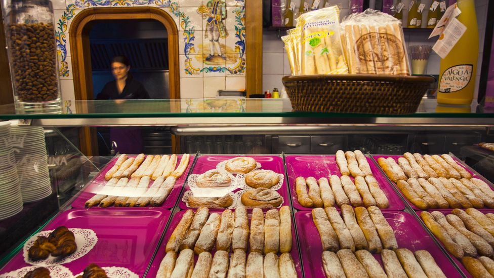 Horchata and fartons are the perfect pairing, with the long spongy buns designed for dunking (Credit: Gonzalo Azumendi/Alamy)