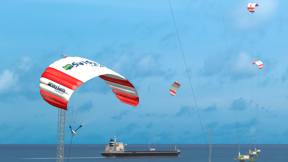 Massive kites could be a source of power in remote locations, and out in deep waters at sea (Credit: SkySails Group)