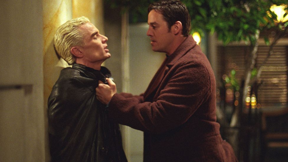 With his attitude to women, Xander (pictured right) remains perhaps the show's most problematic character (Credit: Alamy)