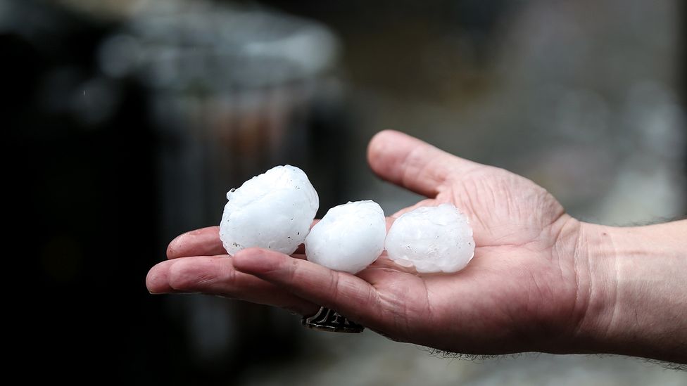 These large hailstones hit the Uskudar district of Istanbul, turkey in September 2020 in a storm that caused widespread damage (Credit: Emrah Yorulmaz/Anadolu Agency/Getty Images)